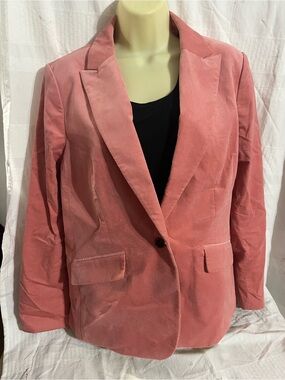 Talbots Rose Pink Velvet Blazer Jacket